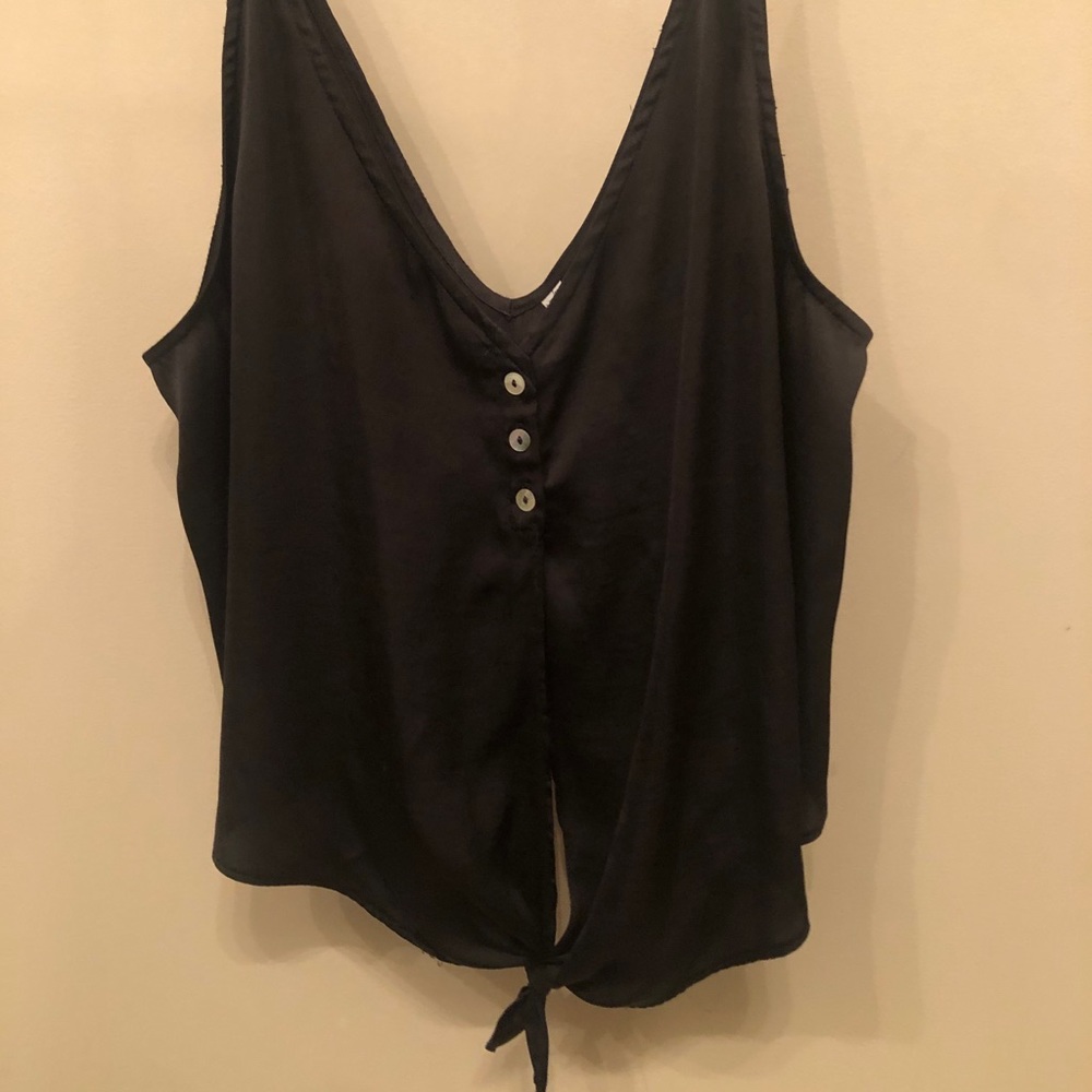 Free People Tie Front Crop Top